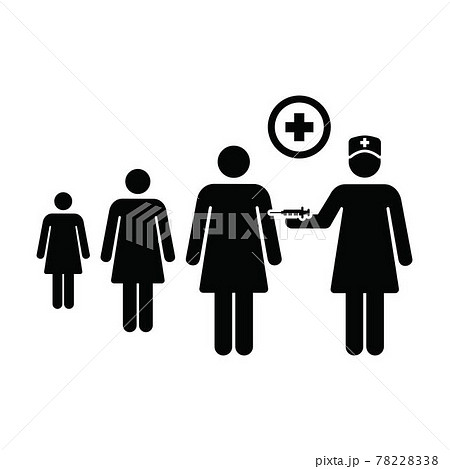 Vaccine symbol icon vector with injection syringe person for virus protection in a glyph pictogram illustration Vaccine symbol icon vector with injection syringe person for virus protection in a glyph pictogram illustration 78228338
