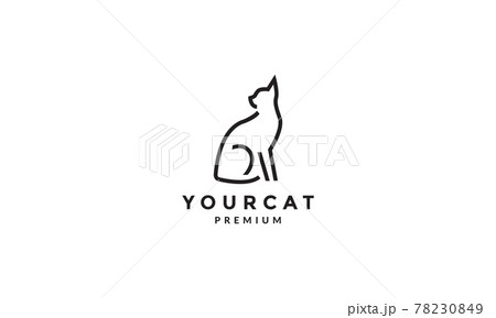 simple lines cats or kitten sit logo symbol vector icon illustration graphic design simple lines cats or kitten sit logo symbol vector icon illustration graphic design 78230849