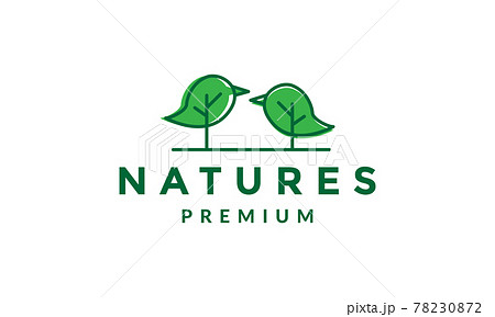 abstract green trees with little bird logo symbol vector icon illustration graphic design 78230872