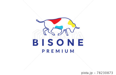 continuous lines colorful bison logo symbol vector icon illustration graphic design continuous lines colorful bison logo symbol vector icon illustration graphic design 78230873