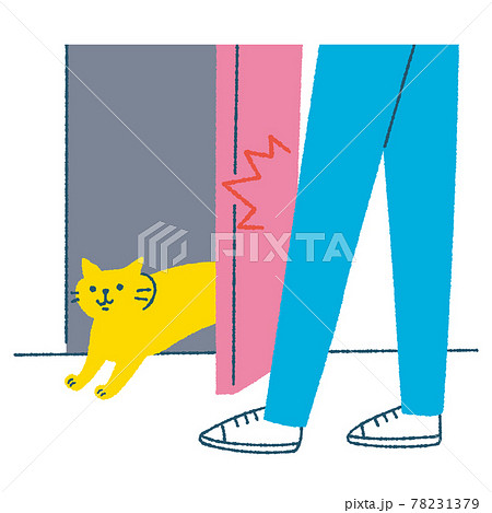 ドアから飛び出す猫のイラスト ドアから飛び出す猫のイラスト 78231379