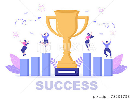 Success Vector Illustration Of Achieving Vision, Goal, Planning, Target, Strategy, Action, Consistency To Success. Landing Page Template Success Vector Illustration Of Achieving Vision, Goal, Planning, Target, Strategy, Action, Consistency To Success. Landing Page Template 78231738
