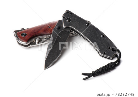isolate folding knifes over white 78232748