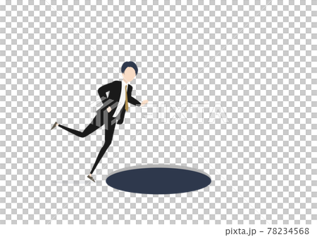 穴に落ちるビジネスマンのイラスト素材 78234568
