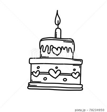 birthday cake icon image sketch line vector illustration design Stock  Vector  Adobe Stock