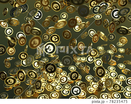 ユーロ　空から降る金のコイン　CGイラスト横 78235475