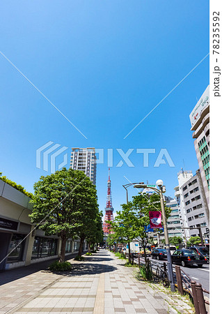 (東京都ー都市風景)三田から見る東京タワー側風景6 78235592