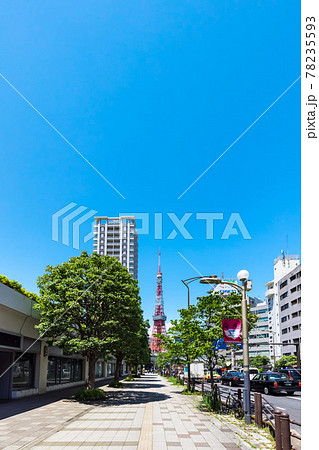 (東京都ー都市風景)三田から見る東京タワー側風景5 78235593