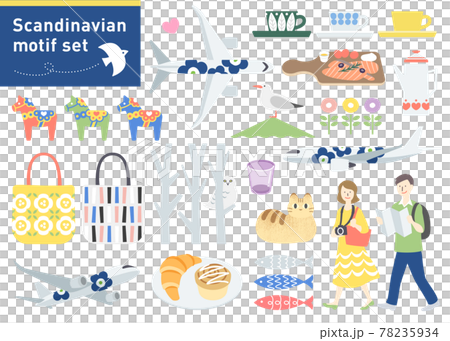 Scandinavian travel illustration set Scandinavian travel illustration set 78235934