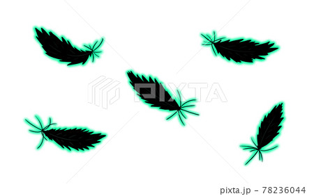 緑のダークな羽のイラスト素材