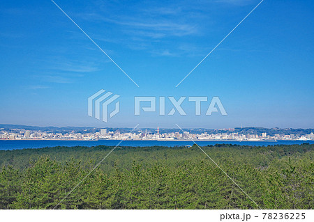 【桜島 烏島展望所より鹿児島市内を一望】 鹿児島県鹿児島市桜島横山町 78236225