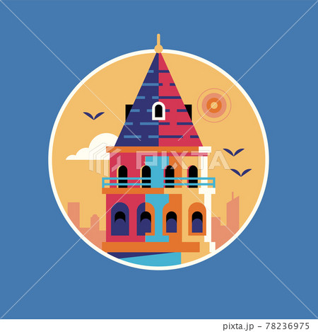 Istanbul Galata Tower Karakoy Flat Circle Icon Istanbul Galata Tower Karakoy Flat Circle Icon 78236975