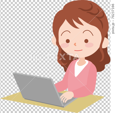 ノートパソコンを操作する女性 78237166