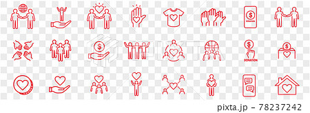 Volunteering icons set. Outline set of volunteerin 78237242