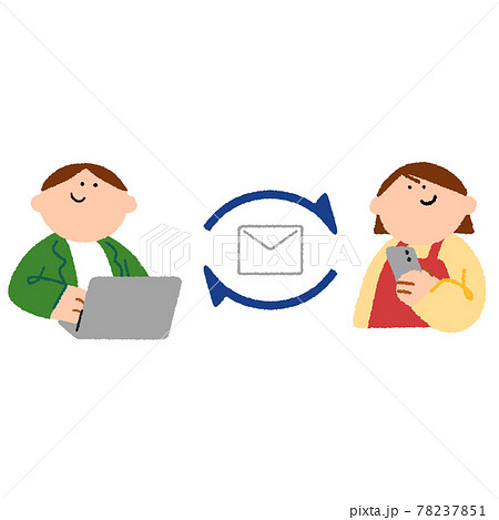 生徒の母親と業務連絡をとっている男性塾講師1 78237851