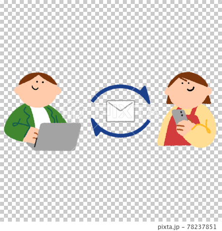 生徒の母親と業務連絡をとっている男性塾講師1 78237851