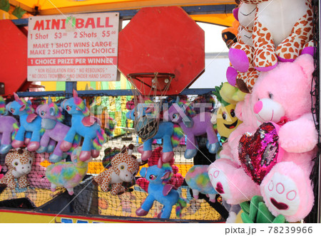 Stuffed Animals for prizes at rural carnival 78239966
