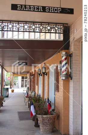 Barber Shop Signs in Small Texas Town 78240213