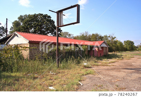 Old Abandoned Bar and Restaurant with Blue Sky 78240267
