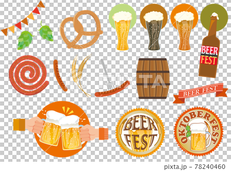 ビールフェスティバルやオクトーバーフェストのイラスト素材 78240460