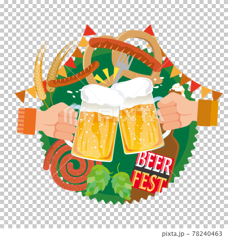 ビール祭りやオクトーバーフェストのイラスト素材 ビール祭りやオクトーバーフェストのイラスト素材 78240463