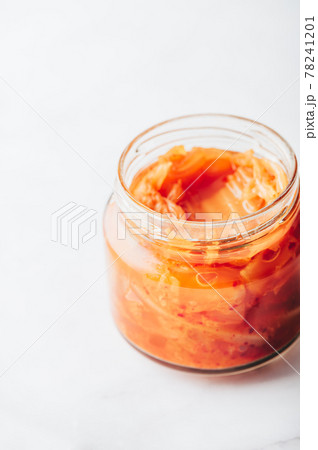 Jar of Korean Kimchi, fermented cabbage Jar of Korean Kimchi, fermented cabbage 78241201