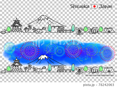 靜岡城市景觀和煙花的簡單線條畫集 靜岡城市景觀和煙花的簡單線條畫集 78242063