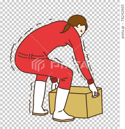 スマート農業　アシストスーツ　農作業　運ぶ　イラスト　女性 78242605