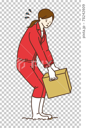 スマート農業　アシストスーツ　農作業　運ぶ　イラスト　女性 78242609