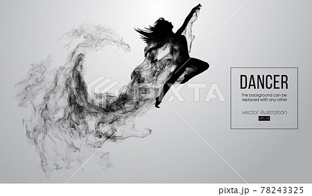 Abstract silhouette of a dencing girl, woman, ballerina on the white background from particles. Ballet and modern dance. Background can be changed to any other. Vector illustration Abstract silhouette of a dencing girl, woman, ballerina on the white background from particles. Ballet and modern dance. Background can be changed to any other. Vector illustration 78243325
