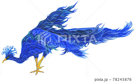 ファンタジーの鳥の水彩画