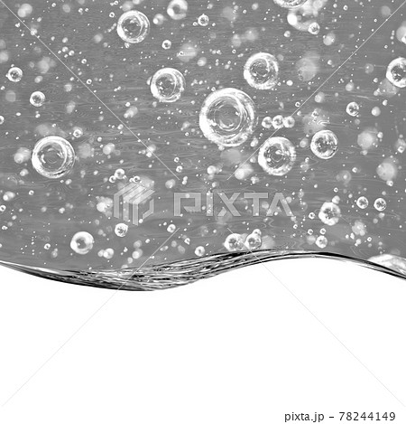 Liquid black and white wave line. black-and-white bubbles of air Liquid black and white wave line. black-and-white bubbles of air 78244149