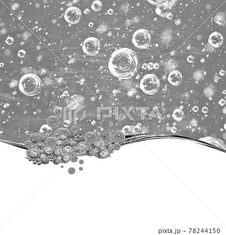 Liquid black and white wave line. black-and-white bubbles of air 78244150