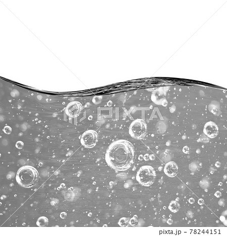 Liquid black and white wave line. black-and-white bubbles of air 78244151
