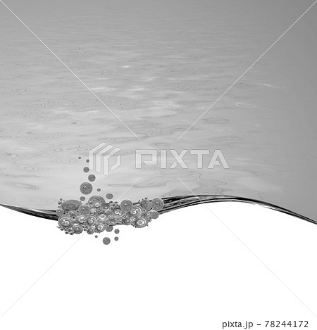 Liquid black and white wave line. black-and-white bubbles of air 78244172