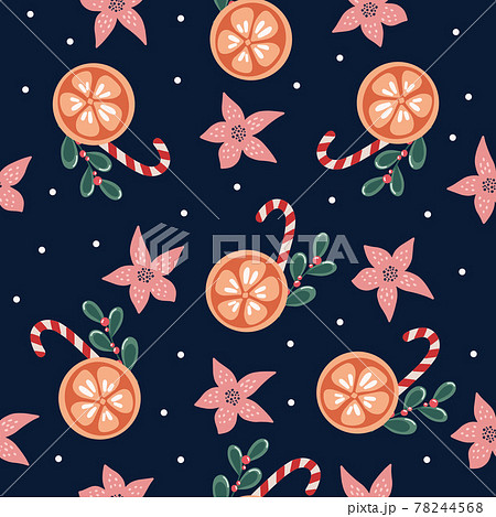 Happy New Year and Merry Christmas seamless pattern. Vector illustration. 78244568
