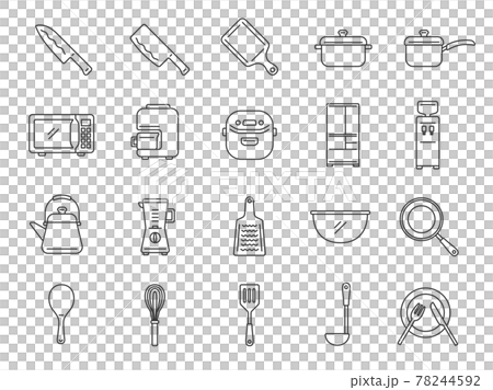 例證套廚房物品 78244592