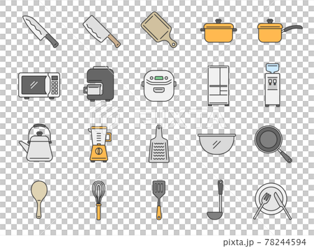 Illustration set of kitchen goods 78244594