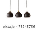 Three black ceiling lamps isolated 78245756