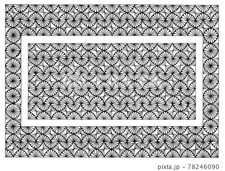 ヨーロピアン風・枠と背景の同柄セット・手描き素材 78246090