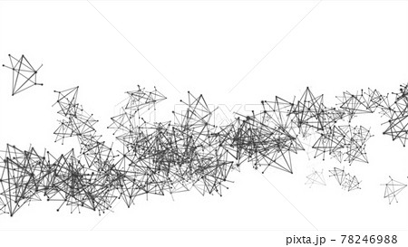 繋がる白黒色のネットワークデジタル背景のイラスト素材 7469