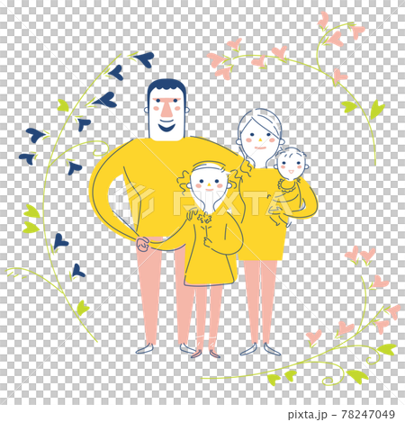 繋がり合う家族のイラスト素材	 78247049