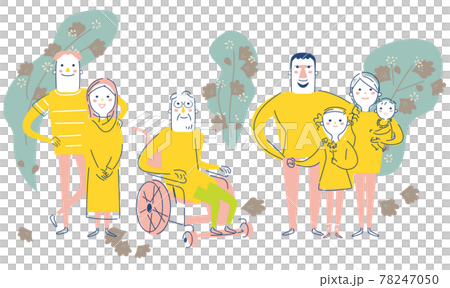 People in various relationships connected to each other Illustration material People in various relationships connected to each other Illustration material 78247050