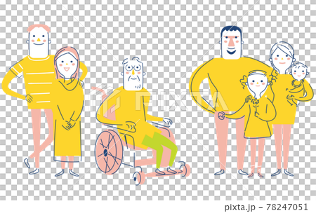 People in various relationships connected to each other Illustration material 78247051