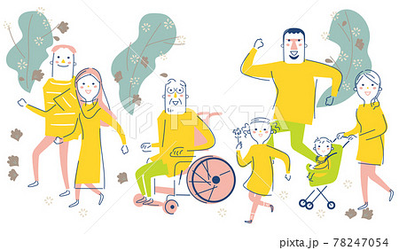 繋がりあうさまざまな関係の人々 イラスト素材 繋がりあうさまざまな関係の人々 イラスト素材 78247054