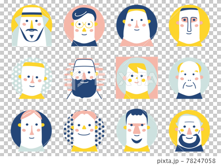 世界各地人們的微笑男性插畫素材 世界各地人們的微笑男性插畫素材 78247058