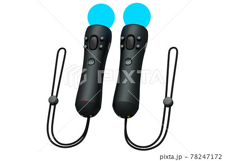 Virtual reality controllers for online and cloud gaming on white background 78247172