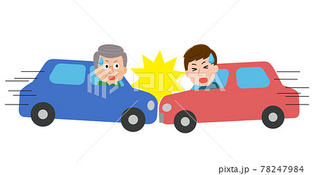 衝突事故を起こす自動車同士 イラスト 衝突事故を起こす自動車同士 イラスト 78247984