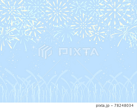 シンプルな打ち上げ花火の背景イラスト_青空 78248034