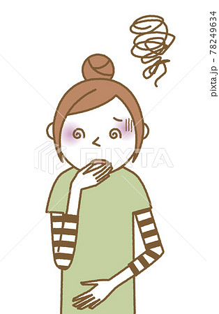 吐気を感じる若い女性 ママ 吐気を感じる若い女性 ママ 78249634